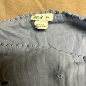 Aerie Eyelet Floral Mini Babydoll Cotton Dress Powder Blue size M thumbnail 6