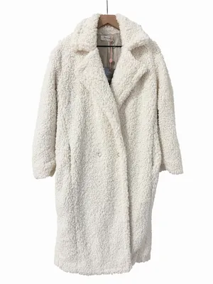House of CB Bear Coat Milk White Size Small NWT Faux Fur Sherpa thumbnail 2