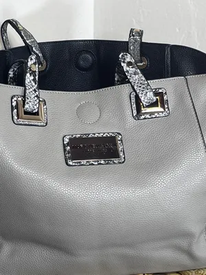 Michael Kors Light Gray Tote with Snake-Print Trim thumbnail 4