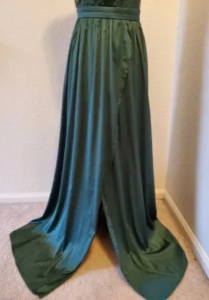 Evening Dress Formal Party Prom Gown Green Sequins Size XS thumbnail 2
