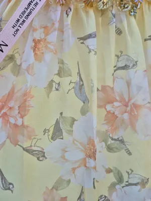 NWT Mac Duggal 67794 Yellow Tiered Floral Chiffon Gown Size 2 thumbnail 11