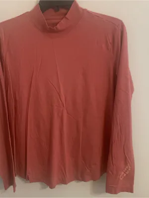 Figs Mock Neck Long Sleeve Top Mauve Ladies Size Large Under Scrub thumbnail 1
