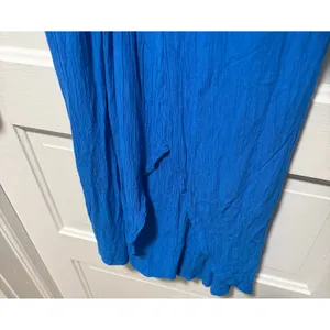 GAP Womens Blue Crinkle Sleeveless High Neck High Low‎ Midi Dress Size Small thumbnail 6