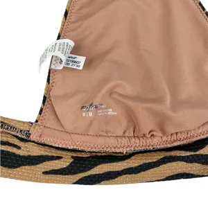 Aerie Pique Animal Zebra Print‎ Tan Triangle Bikini Top Size Medium thumbnail 5