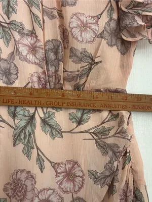 Floral High-Low Chiffon Dress in Blush thumbnail 9