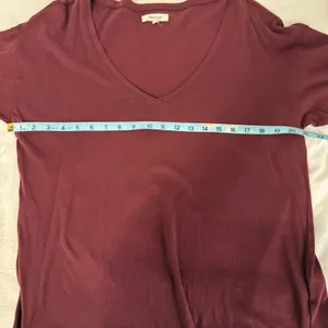 Madewell Long Sleeve‎ V Neck Maroon Shirt Size Medium thumbnail 7