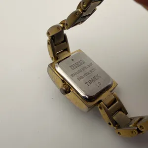 Vintage Timex Carriage Women's Two-Tone Tank Watch Working New Battery thumbnail 4