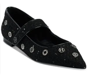 Karl Lagerfeld "Vicci" Mary Janes Black NIB Size 6.5 Charms Witchy thumbnail 1