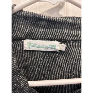 Lulu-B Womens Black White Marled Full Zip Mock Neck Cotton Sweater Large Natural thumbnail 4