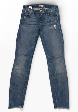Mother The Looker Hillbilly Heart Skinny Jeans Low Rise Fray Hem‎ USA Size 26 thumbnail 1