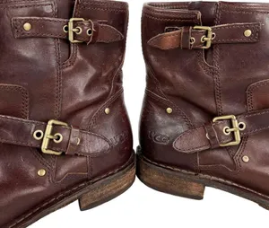 UGG Fabrizia Buckle Biker Boots Ankle Boots 7.5 Dark Brown 1001661 thumbnail 4