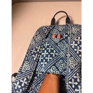 Vera Bradley Cuban Tiles Campus Tech Backpack RETIRED Blue Laptop Compartment thumbnail 3