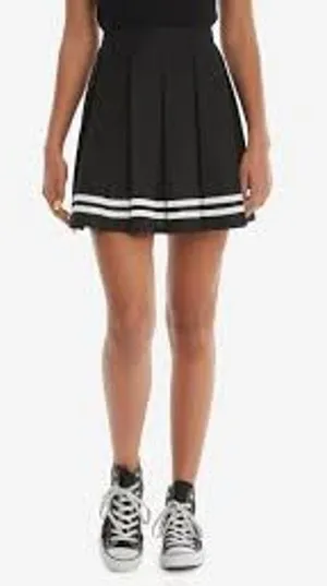 HOT TOPIC Black Pleated Cheer Skirt Size SM Small S Mini Skirt Kilt thumbnail 1