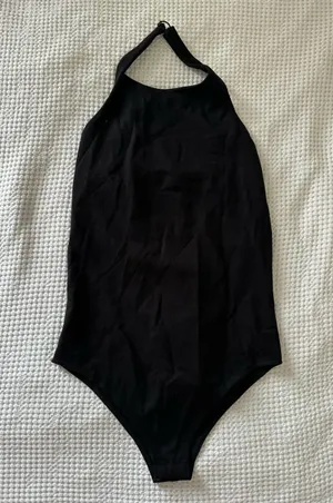 ZARA Halter Neck Bodysuit Black thumbnail 1