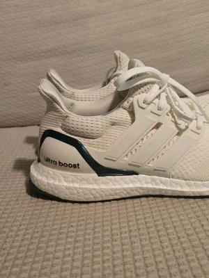 adidas Cream Knit Sneakers with Green Accents thumbnail 6