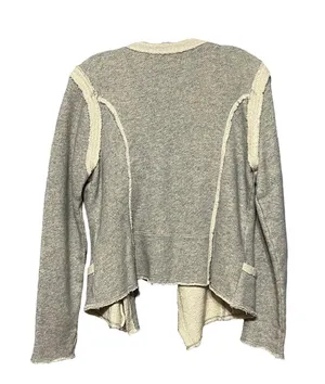The Great Lucky Brand Lucky Lotus Softest Knit Asymmetric Full Zip Moto Sweater L thumbnail 3
