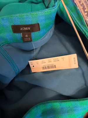 J. Crew Teal and Navy Pencil Skirt NWT thumbnail 4