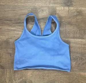 Cute blue crop tank top thumbnail 1