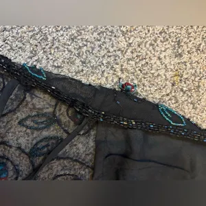 Backless Beaded Halter Top Black thumbnail 5