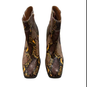 Franco Sarto Generous Snake Skin Block Heel Square Toe Generous Leather Boot 7.5 thumbnail 4