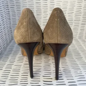 Joes Jeans‎ Womens Taupe Suede Snake Embossed Pointed Toe Stiletto Pumps Sz 8.5M thumbnail 5