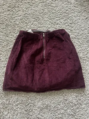 Dark red ribbed hollister skirt thumbnail 2