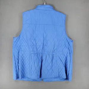 New Talbots Down Puffer Vest 2X Blue‎ Plus Preppy Quilted Fleece Lined thumbnail 3