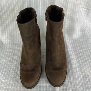 Timberland Boots Womens 8.5 Brown Leather Waterproof Block Heels‎ Zip Up Ankle thumbnail 7
