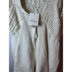 Free People Beach Irina Low Back Fauxchet Romper Medium Tofu Beach/Resort NWT thumbnail 6