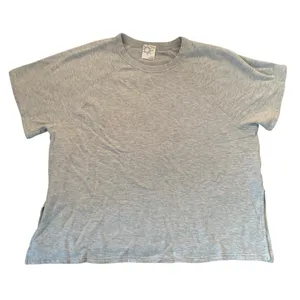 Offline by‎ Aerie Gray Short Sleeve Sweatshirt Medium Terry Knit Lounge Top thumbnail 1