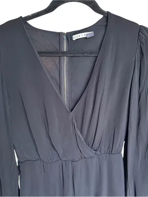 Alice + Olivia - Sinclair Black Long Sleeve Romper Size 6 thumbnail 3