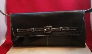 Nine West Black Shoulder Bag with Built In Cell Phone Holder thumbnail 1