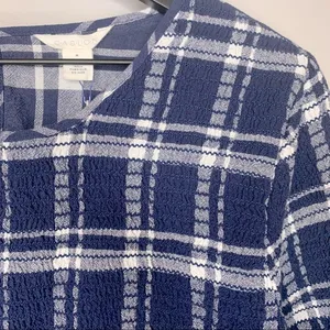 Caslon Plaid‎ Smocked Peplum Bell Sleeve Top Size M thumbnail 5