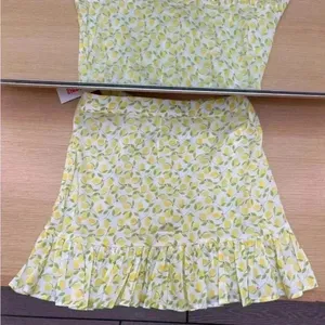 NWT SOLID & STRIPED Corey Pareo Coverup Wrap Skirt Cotton Lemon Print Yellow S thumbnail 3