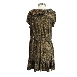 Old Navy Leopard Print Waist Defined Ruffle Trim Mini Dress Size‎ XL thumbnail 3