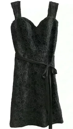 Mori‎ Lee Dark Gray Lace Evening Gown Size 10 Sleeveless V-Neck Short Dress thumbnail 1