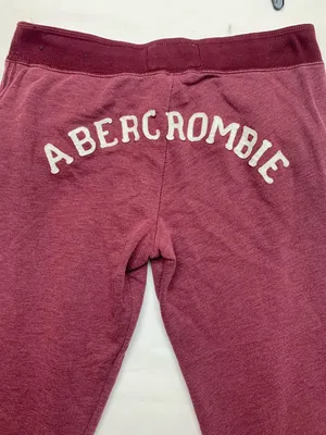 Abercrombie & Fitch y2k logo Maroon Lounge Drawstring Sweatpants thumbnail 11