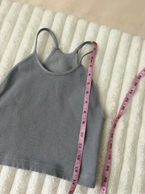 Free People Ribbed Gray Cropped Tank thumbnail 8