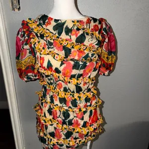 FARM Rio Puff Sleeve Fitted Mini Dress Size XS Petite NWOT thumbnail 2