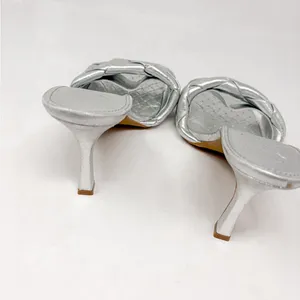 Vince Camuto Brelanie Silver Leather woven Braided Strap Mule Sandal NEW, Size 8 thumbnail 9