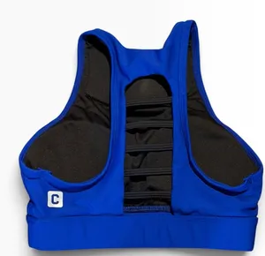 Chestee Royal Blue High Neck Strappy Cage Back Weightlifting Padded Collar XS\S thumbnail 1