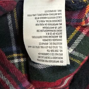 AMERICAN EAGLE Ahh-mazingly Soft Boyfriend Flannel Red Navy Plaid Size Medium thumbnail 7