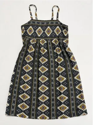 Sonoma Geometric Print Babydoll Midi Dress Boho Festival Sundress XL thumbnail 1