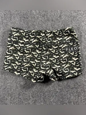 FLEO Halloween Bats Black & White Shorts Women's Size S Workout Gym Athleisure thumbnail 3