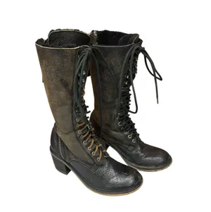 Sam Edelman Dupree Lace Up Combat Boots Black Leather Shearling Lined Edgy 8 thumbnail 1