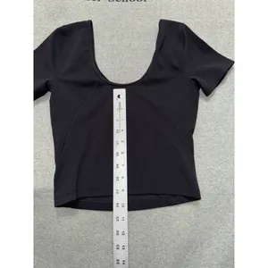 Lululemon Women's Align Tee Black Slim Fit Cropped Length Nulu Size 4 thumbnail 6