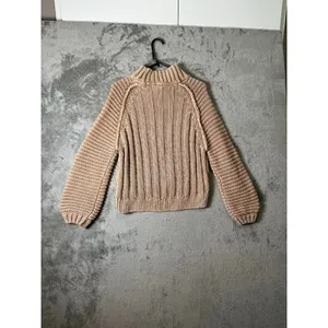 Free People Sweatheart Sweater Size XS Chunky Cable Knit Boho Soft Girl XS Brown thumbnail 3
