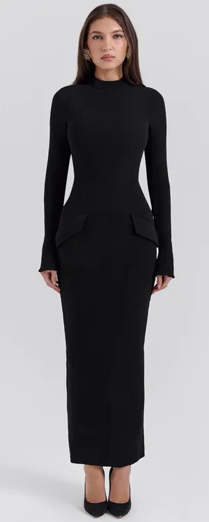 House of CB Marie Louise Mock Neck Long Sleeve Womens XS Minimalist Classic thumbnail 1