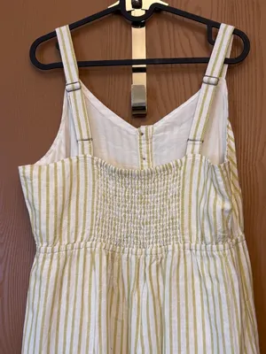 Sonoma Cotton Linen Blend Summer Dress Striped Adjustable Strap thumbnail 7