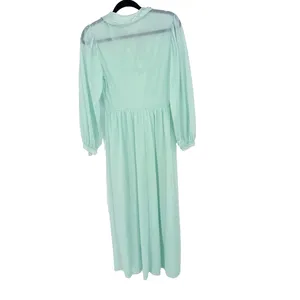 Vintage Gotham Gold Stripe Mint Green‎ Gown Nightgown Sheer Embroidery Small 34 thumbnail 4